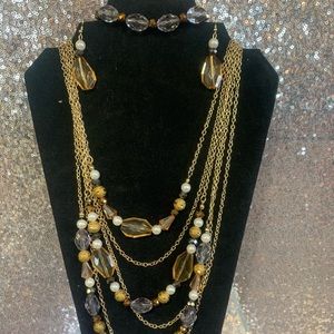 Beautiful Multiple Chain,Bracelet and earrings.